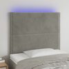 vidaXL T&ecirc;te de lit &agrave; LED Gris clair 80x5x118/128 cm Velours