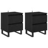 vidaXL Cabinet de chevet 2 pc Ch&ecirc;ne noir 40 x 35 x 50 cm