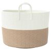 vidaXL Panier de rangement marron et blanc &Oslash;51x33 cm coton