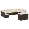 vidaXL Salon de jardin avec coussins 12 pcs marron r&eacute;sine tress&eacute;e