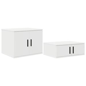 vidaXL Armoire de rangement 2 pcs Blanc 127 x 41 x 40 cm