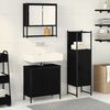 vidaXL Ensemble de mobilier de salle de bain avec &eacute;tag&egrave;re 3 pcs Noir
