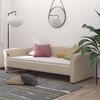 vidaXL Lit avec &eacute;clairage USB Cr&egrave;me Tissu 90x200 cm