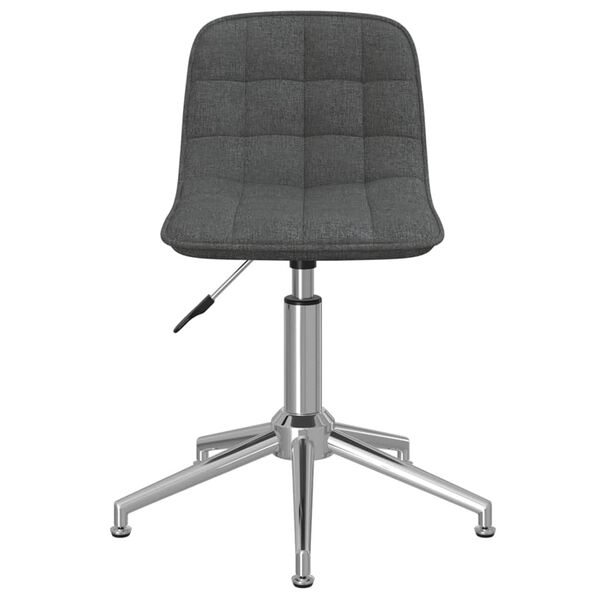 vidaXL Chaise pivotante de bureau Gris fonc&eacute; Tissu