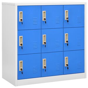 vidaXL Armoire &agrave; casiers Gris clair et bleu 90x45x92,5 cm Acier