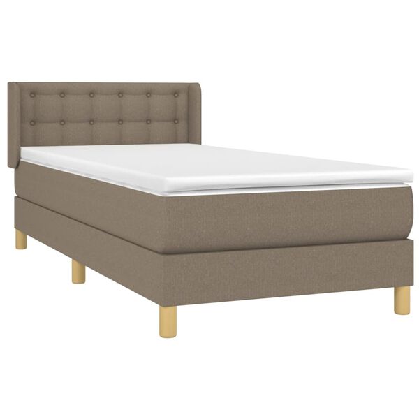 vidaXL Sommier &agrave; lattes de lit avec matelas Taupe 80x200 cm Tissu