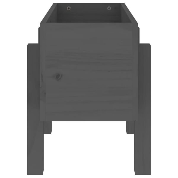 vidaXL Jardinière gris 62x30x38 cm bois massif de pin