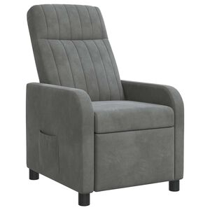 vidaXL Fauteuil inclinable Gris fonc&eacute; Velours (V)