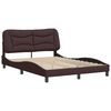 vidaXL Cadre de lit sans matelas Hvar marron fonc&eacute; 140x200 cm tissu