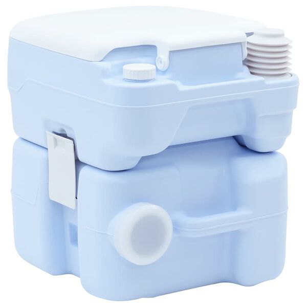 vidaXL Toilette de Camping Bleu Clair et Blanc 41,5 x 36,5 x 42 cm