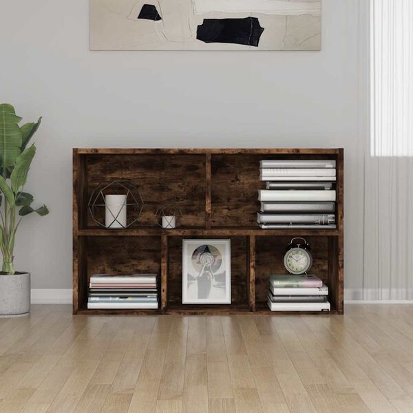 vidaXL Bibliothèque/Buffet chêne fumé 50x25x80 cm bois d'ingénierie
