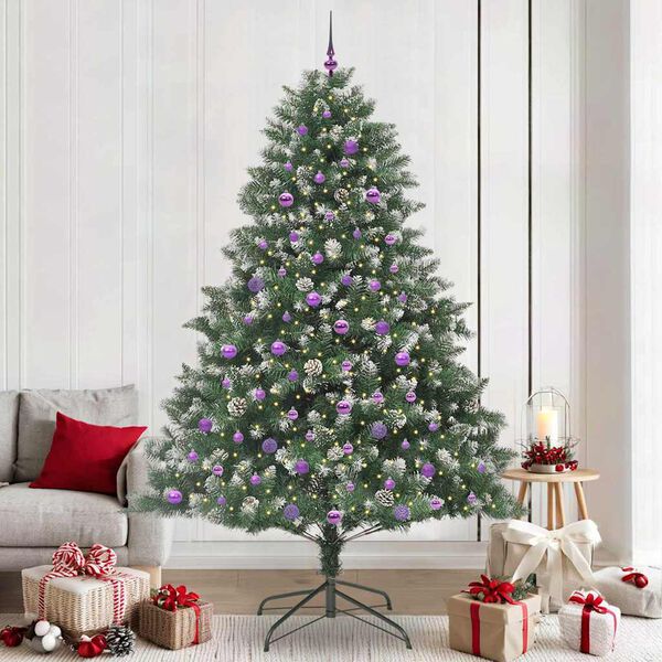 vidaXL Sapin de No&euml;l artificiel Vert 240 cm PVC, plastique et acier
