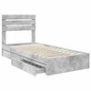 vidaXL Lit de Rangement Gris b&eacute;ton 70 x 190 cm Bois d'ing&eacute;nierie