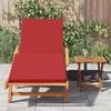 vidaXL Transat avec coussin Rouge 200 x 67 x 84cm Bois d'acacia massif