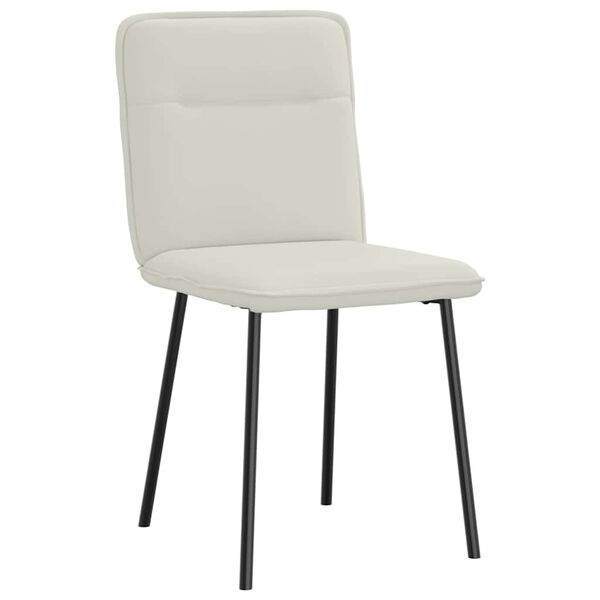 vidaXL Chaises &agrave; manger lot de 4 Cr&egrave;me Velours