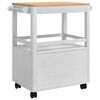 vidaXL Chariot de cuisine FLORO Blanc 72,5 x 45 x 80 cm