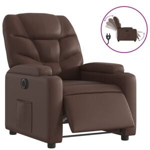 vidaXL Fauteuil inclinable &eacute;lectrique Marron Similicuir