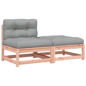 vidaXL Canap&eacute; de jardin sans accoudoirs avec coussins et repose-pieds