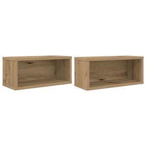 vidaXL Rack de rangement pour CD 2 pc Ch&ecirc;ne artisanal 40 x 17 x 17 cm