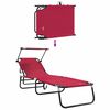 vidaXL Chaise longue pliante avec coussin Rouge 56 x 190 x 81cm tissu