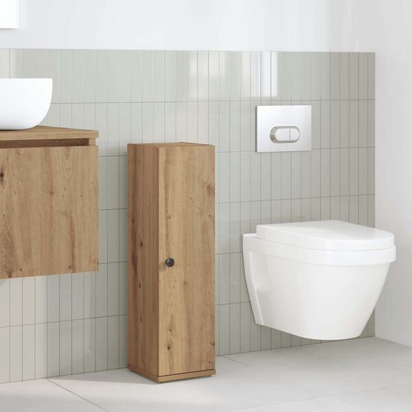 vidaXL Meuble de salle de bain avec porte-rouleau ch&ecirc;ne artisanal