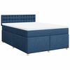 vidaXL Sommier &agrave; lattes de lit avec matelas Bleu 140x190 cm Tissu