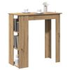 vidaXL Table de bar avec &eacute;tag&egrave;re ch&ecirc;ne artisanal bois d'ing&eacute;nierie