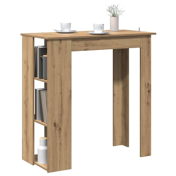 vidaXL Table de bar avec &eacute;tag&egrave;re ch&ecirc;ne artisanal bois d'ing&eacute;nierie