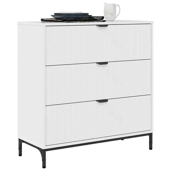 vidaXL Buffet Blanc brillant 79,5 x 33 x 82 cm Bois d'ing&eacute;nierie