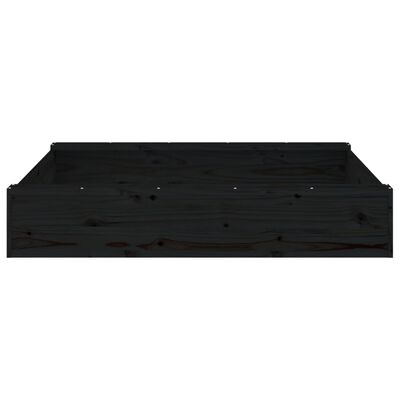 vidaXL Bac à sable avec sièges noir carré bois de pin massif