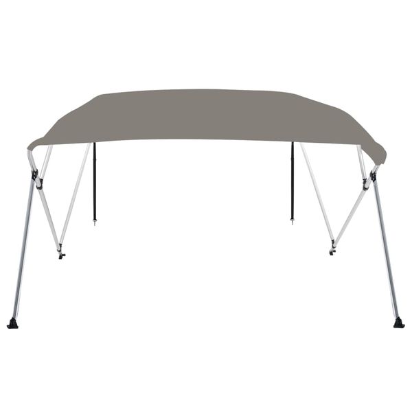 vidaXL Auvent bimini &agrave; 4 arceaux gris 243x196x137 cm
