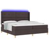 vidaXL Lit &agrave; ressorts avec matelas Marron 200 x 200 cm tissu