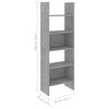 vidaXL Ensemble de biblioth&egrave;que 4 pcs Gris b&eacute;ton Bois d'ing&eacute;nierie