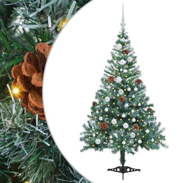 vidaXL Sapin de No&euml;l artificiel avec 150 LED Vert 150 cm PVC et Acier