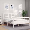 vidaXL Cadre de lit sans matelas blanc bois massif