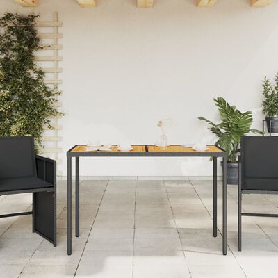 vidaXL Table de jardin avec dessus en bois d'acacia noir 115x54x74 cm