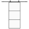 vidaXL Porte coulissante kit de quincaillerie noir 90x205 cm verre ESG