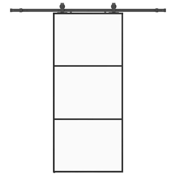 vidaXL Porte coulissante kit de quincaillerie noir 90x205 cm verre ESG