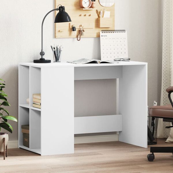 vidaXL Bureau blanc 102x50x75 cm bois d'ing&eacute;nierie
