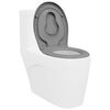 vidaXL Si&egrave;ge de toilette Gris 44,5 x 37,3 x 4,3 cm Duroplast