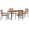 vidaXL Ensemble de salle &agrave; manger pour jardin 5 pcs Noir