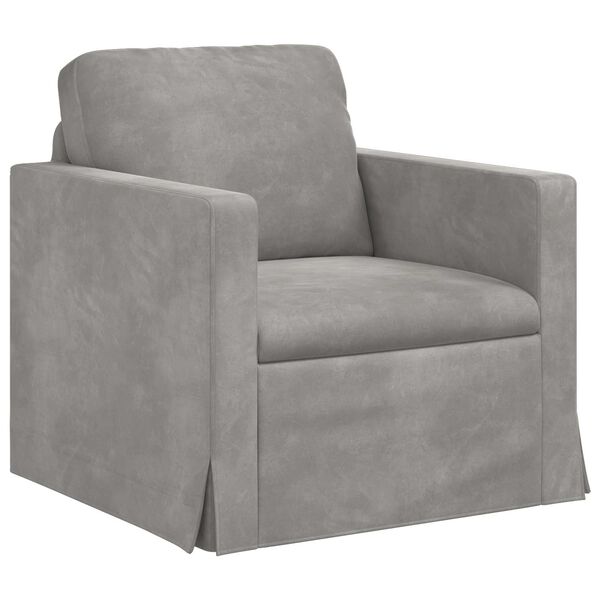 vidaXL Canap&eacute; 2 pcs Gris clair 138 x 78 x 80 cm Velours