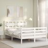 vidaXL Cadre de lit sans matelas blanc 120x200 cm bois massif
