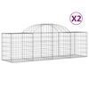 vidaXL Paniers à gabions arqués 2 pcs 200x50x60/80 cm Fer galvanisé