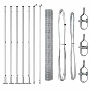 vidaXL Poteau de cl&ocirc;ture. Argent&eacute;