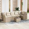 vidaXL Ensemble de canap&eacute; de jardin avec coussin 8 pcs Beige et cr&egrave;me