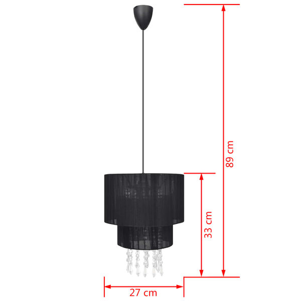 vidaXL Lustre suspendue Cristal Noir
