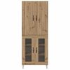 vidaXL Haut Armoire 2 pcs Ch&ecirc;ne artisanal Bois d'ing&eacute;nierie et verre
