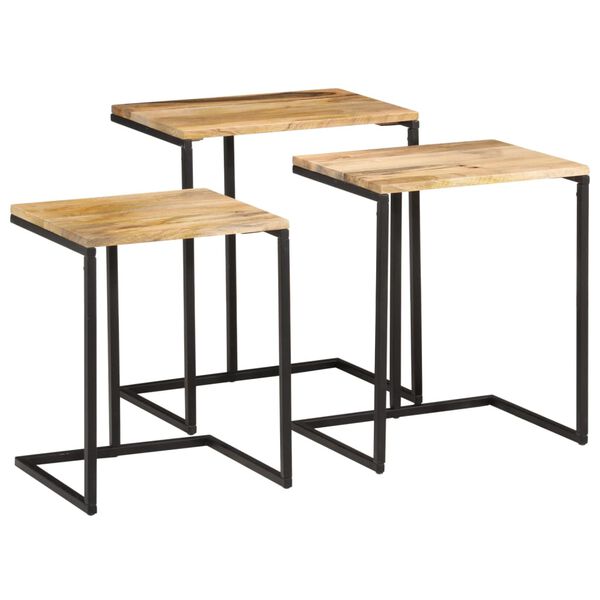vidaXL Tables gigognes 3 pcs bois massif d'acacia