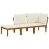vidaXL 3 pcs Bois d'acacia massif et corde Naturel
